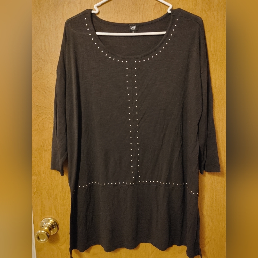 Lee Black Studded Tunic Top